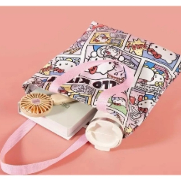Hello Kitty Comics Cute Zipper Canvas Tote Bag - Picture 9 of 10